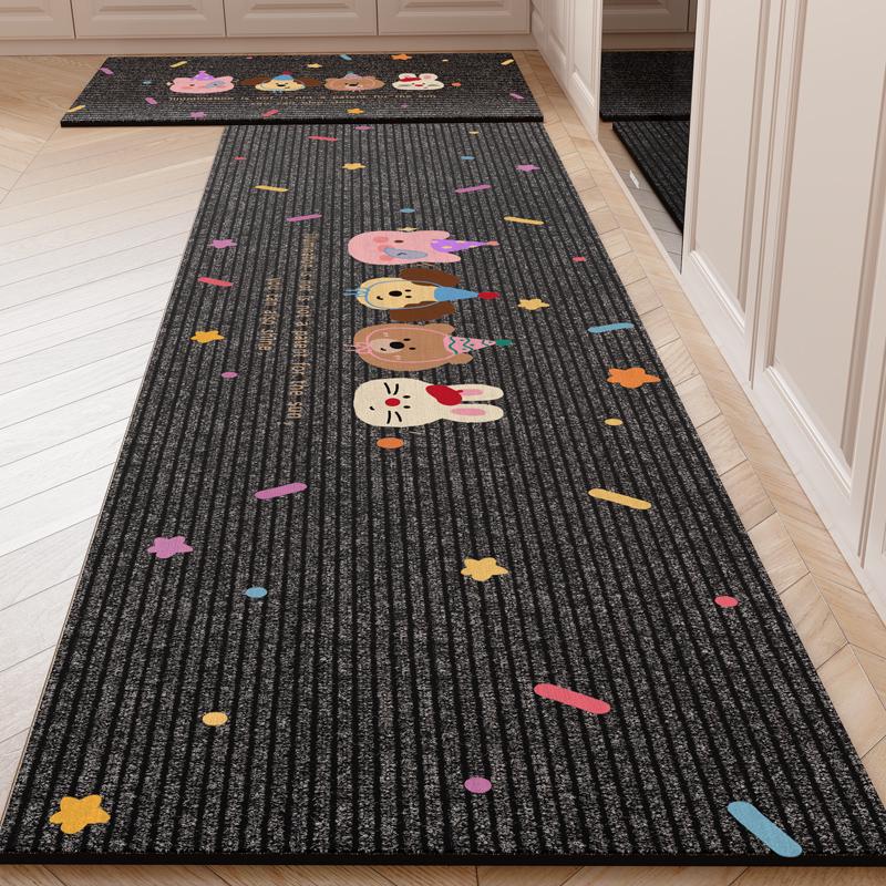 Cartoon Diatomaceous Earth Kitchen Mat: Water & Oil Absorbent, Quick-Drying, Dirt-Resistant, Non-Slip, Wear-Resistant Floor Pad.