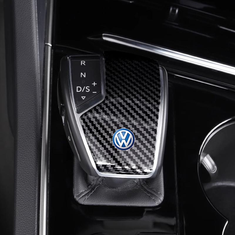 Valve Stems Caps VW Car Shift Stick Cover Carbon Fibre Sports Gear Lever Cap For Volkswagen Polo Golf GTI CC Tiguan Arteon Passa zd7