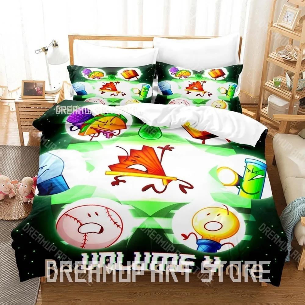 3D tisk BFDI Inanimate Insanity Povlečení Jednolůžko Twin Plné Queen King Velikost Postelový Set Ložnice pro Dospělé Povlaky na Peřinu Anime Postel