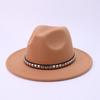Woolen Western Cowboy Hat Elegant Decorative Top Hat British Style Men'S Ladies Jazz Hat