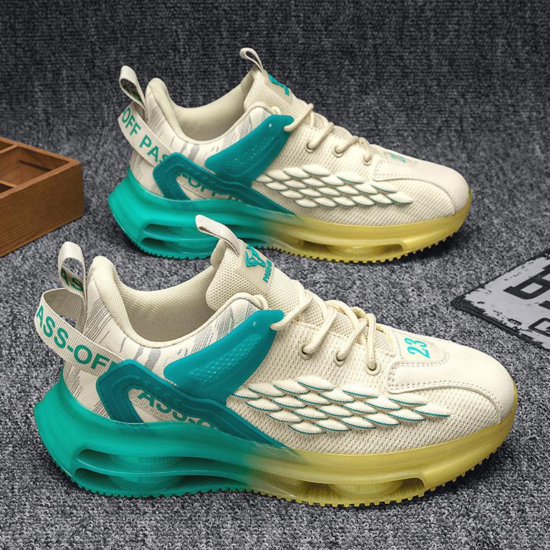 Men's shoes summer new thick-soled mesh fly-woven breathable non-slip men's dad height-increasing sports running shoes