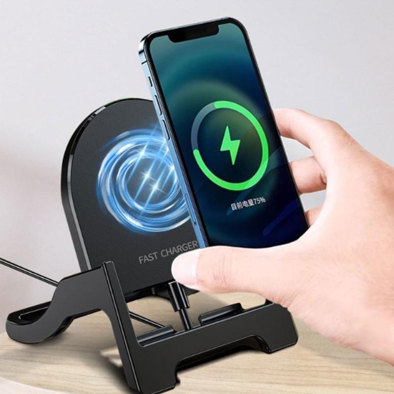 Multifunctional Phone Holder Table Phone Bracket Wireless Charging Stand ABS Texture Phone Holder Perfect for Office Use