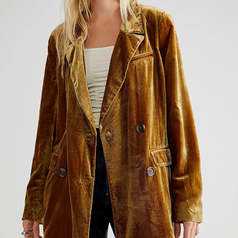 Повседневный бархатный блейзер для женщин — фото 7