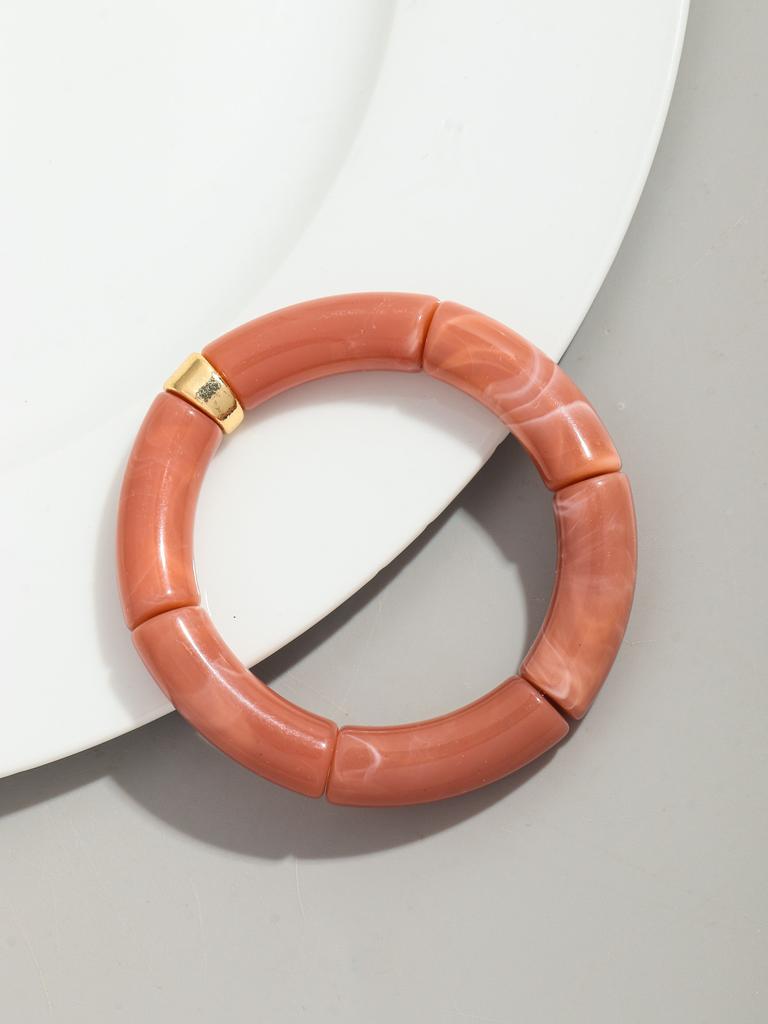 Bohomia Acryl-Design-Stil, klobiges, stapelbares Bambus-Armband für Frauen, Boho, elastisch, bunte Röhrenperlen-Armbänder, 2024 Schmuck