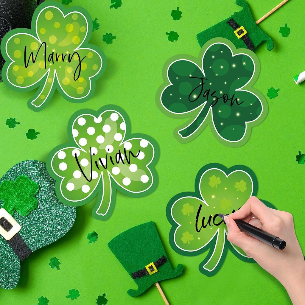 Shamrocks Clover Cutouts for Classroom Bulletin Board Decorations,Large St. Patrick's Day Shamrock Paper Cutouts for School Office Ireland Party