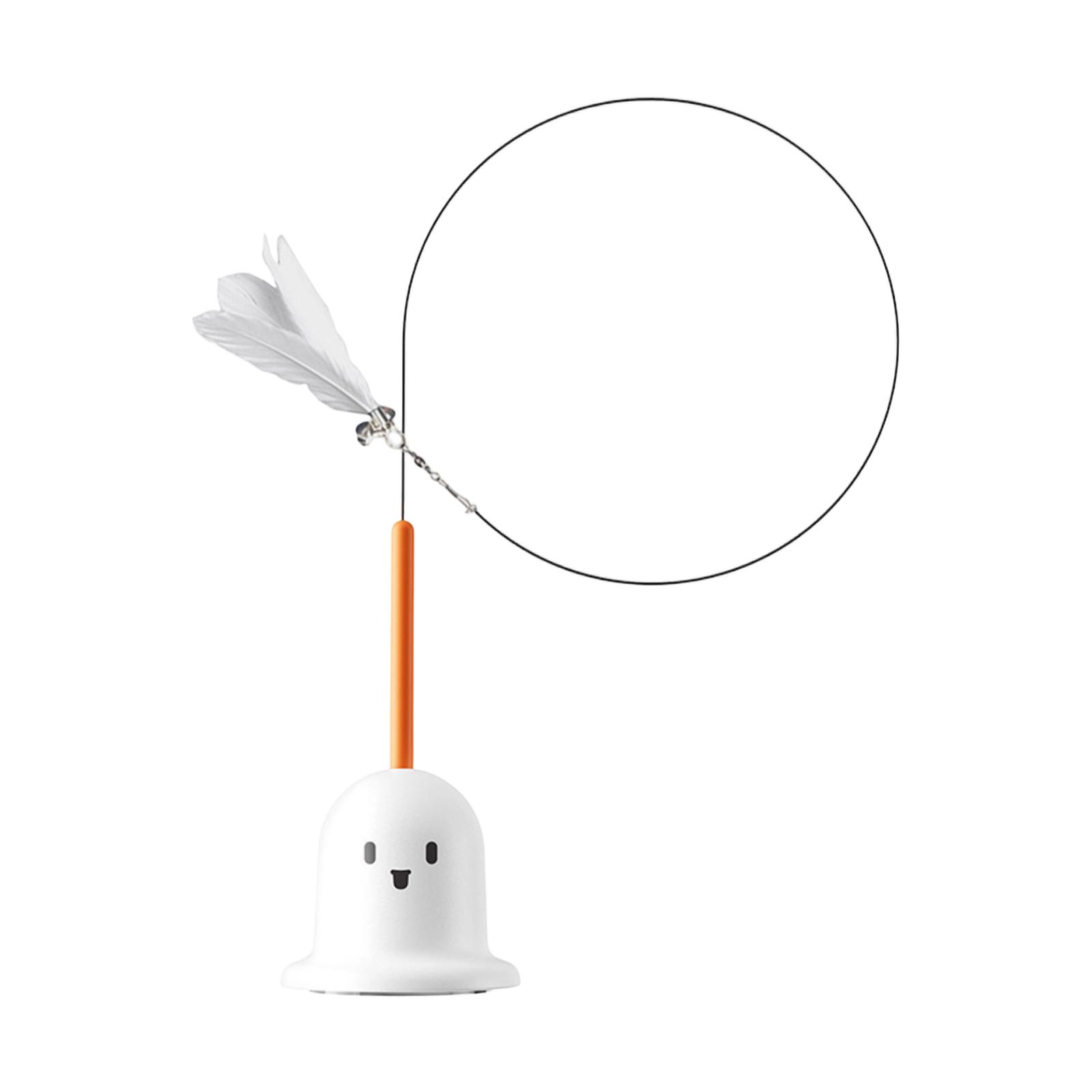 Toy With Strong Suction Cup: Interactive Feather Teaser For Cats—Handheld, Fun, And Stress-Relieving, With Bell белый