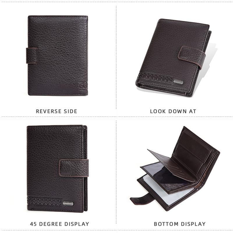 Men's Medium-Length hasp Wallet with Coin Pocket Multi-Function Billfold Card Holder
