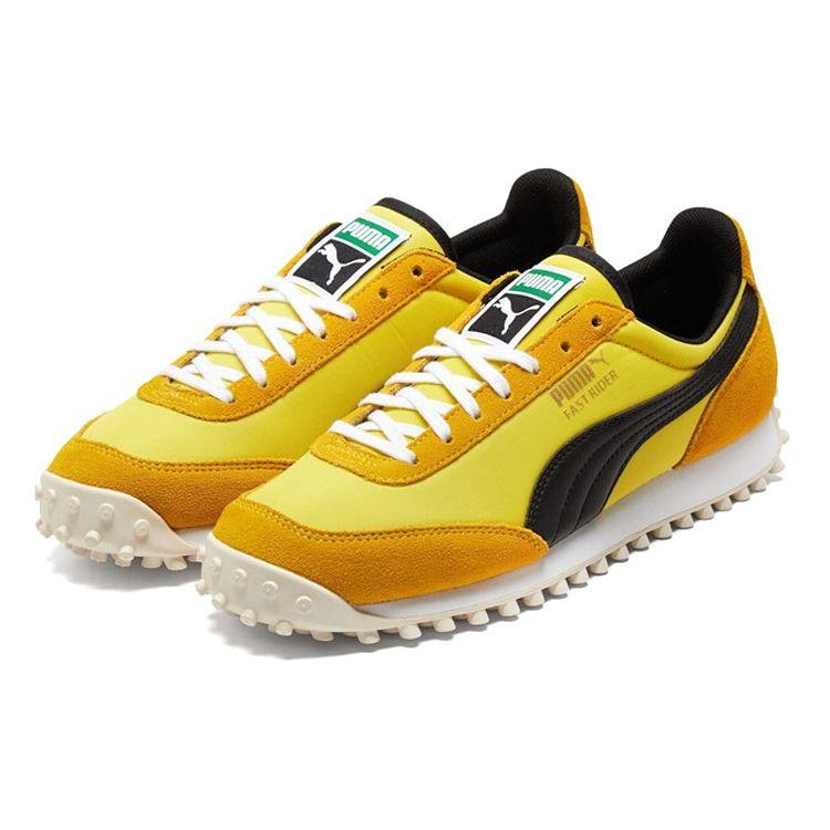 Puma Fast Rider Synthetic Leather Sports Casual Low-Top Lifestyle Shoes Unisex Shoes Yellow 371601-17