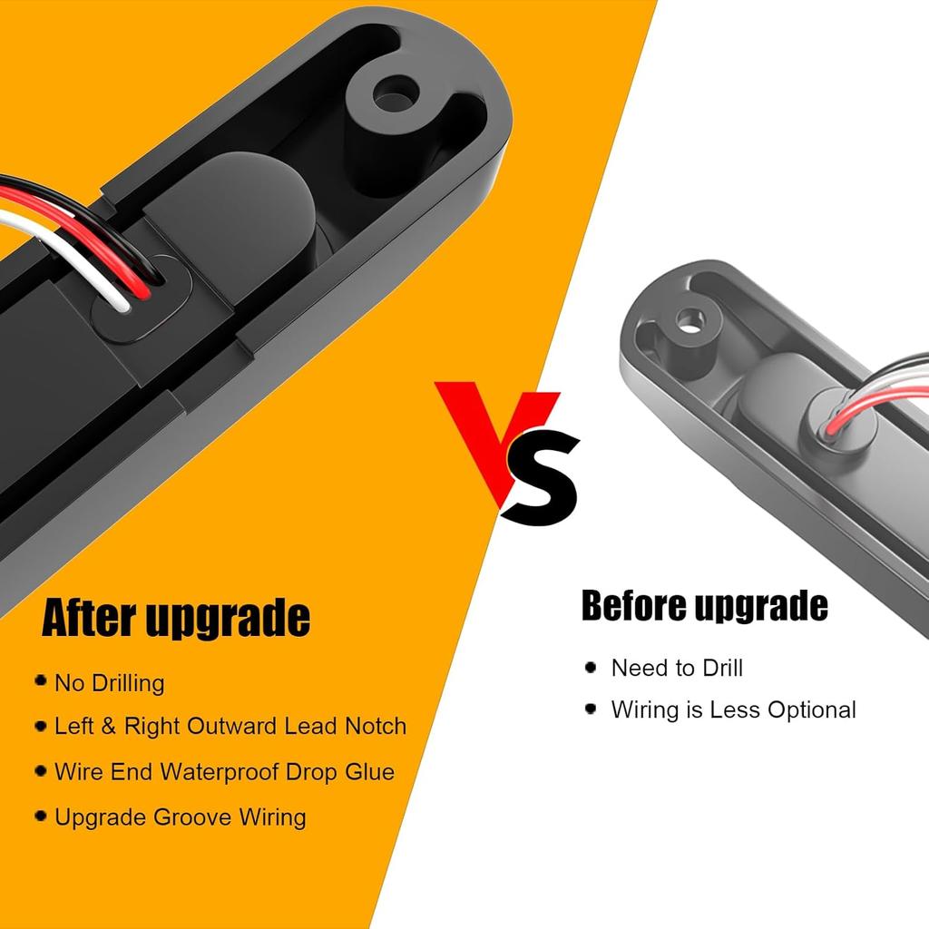 PSEQT 10" 15 LED Trailer Identification Light Led Running Reverse Backup Tail Light Bar Strip White Truck Rear Side Marker Lights Waterproof