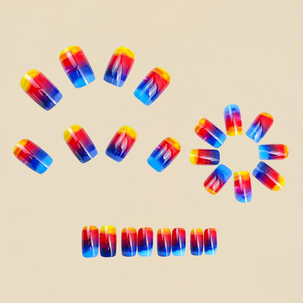 Spring Blue Gradient Nail Stickers Nail Decoration Wearable Nail Art Sticker