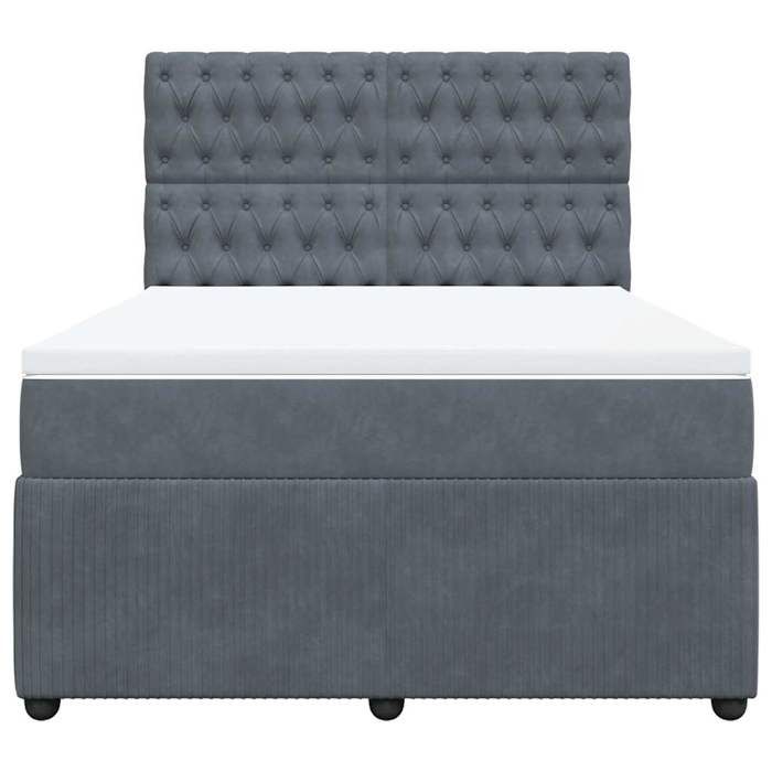 Maison Exclusive - Sommier à lattes de lit et matelas Gris foncé 140x190cm Velours