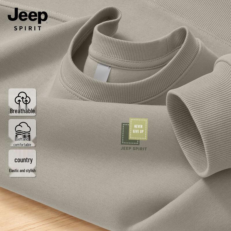 JEEP SPIRIT Men's 2026 Spring/Autumn Casual Round Neck Sweatshirt
