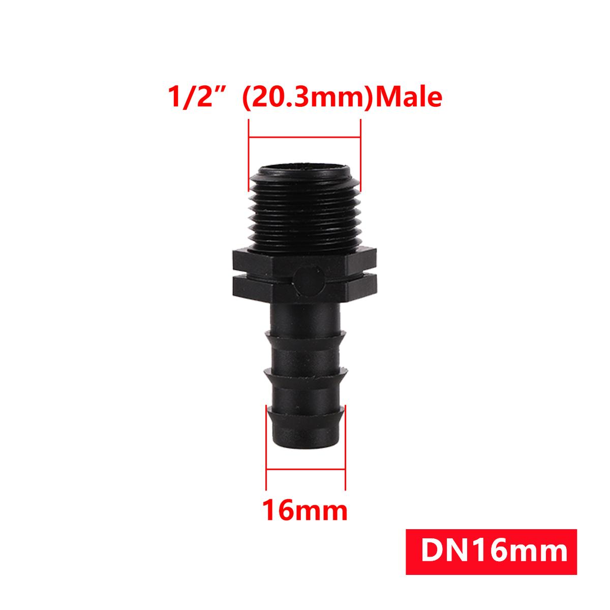 

Male Thread Pagoda Connectors 1/2 3/4 External Thread Drip Irrigation and Fish Tank DN16mm DN20mm PE Pipe Straight Joints 5Pcs