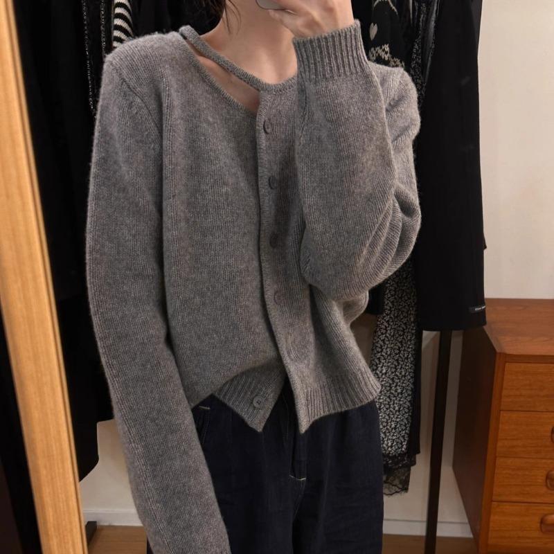 New Autumn Hollow Out O Neck Loose Sweater Cardigan Women Fashion Thin Single breasted Winter Knitted Sweaters Women Solid Slim Casual Cardigans 25539