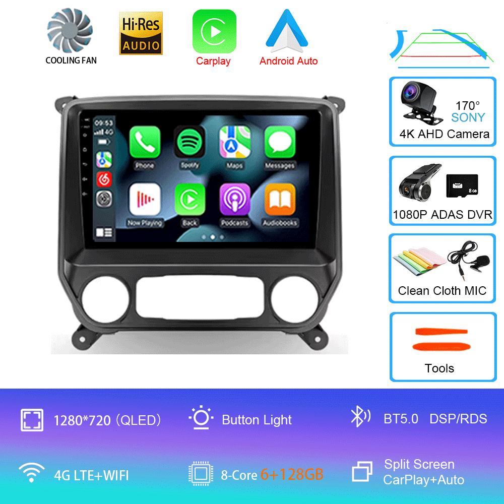 For Chevrolet Silverado 3 GMTK2 2014 2015 2016 2017 2018 Car Radio Android 14 Carplay Auto Multimedia Autoradio Stereo Head Unit
