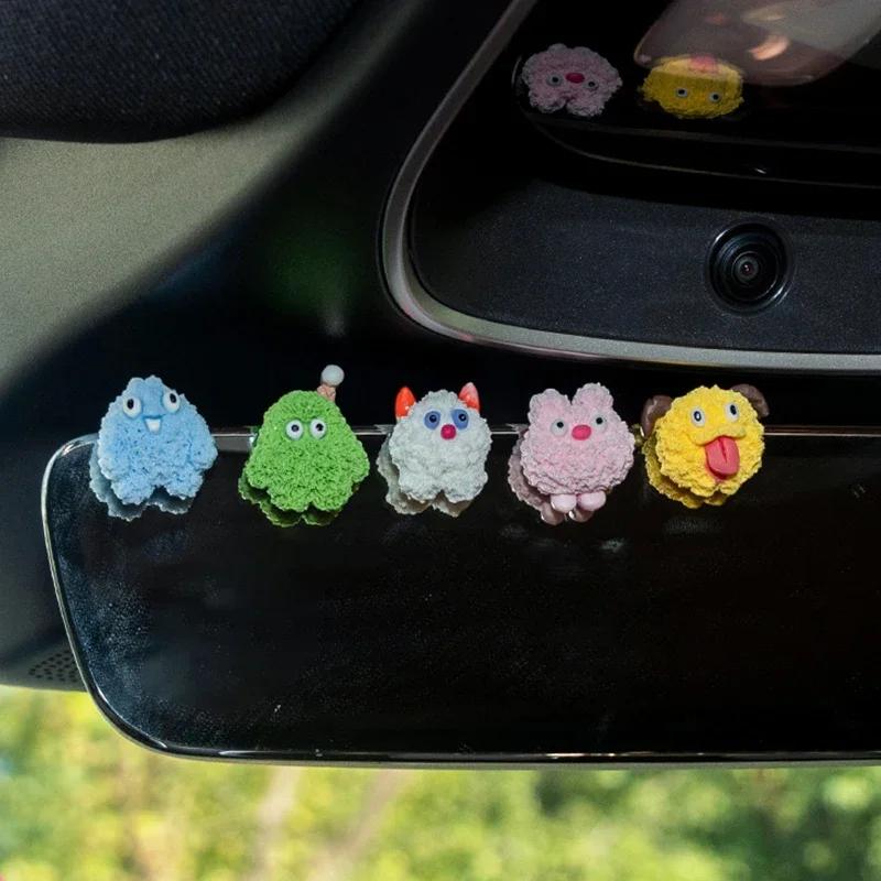 Little Cute Doll Car Accessories Center Console Car Rearview Mirror Ornament For Home and Car Dual-use Lovely Series Decoration