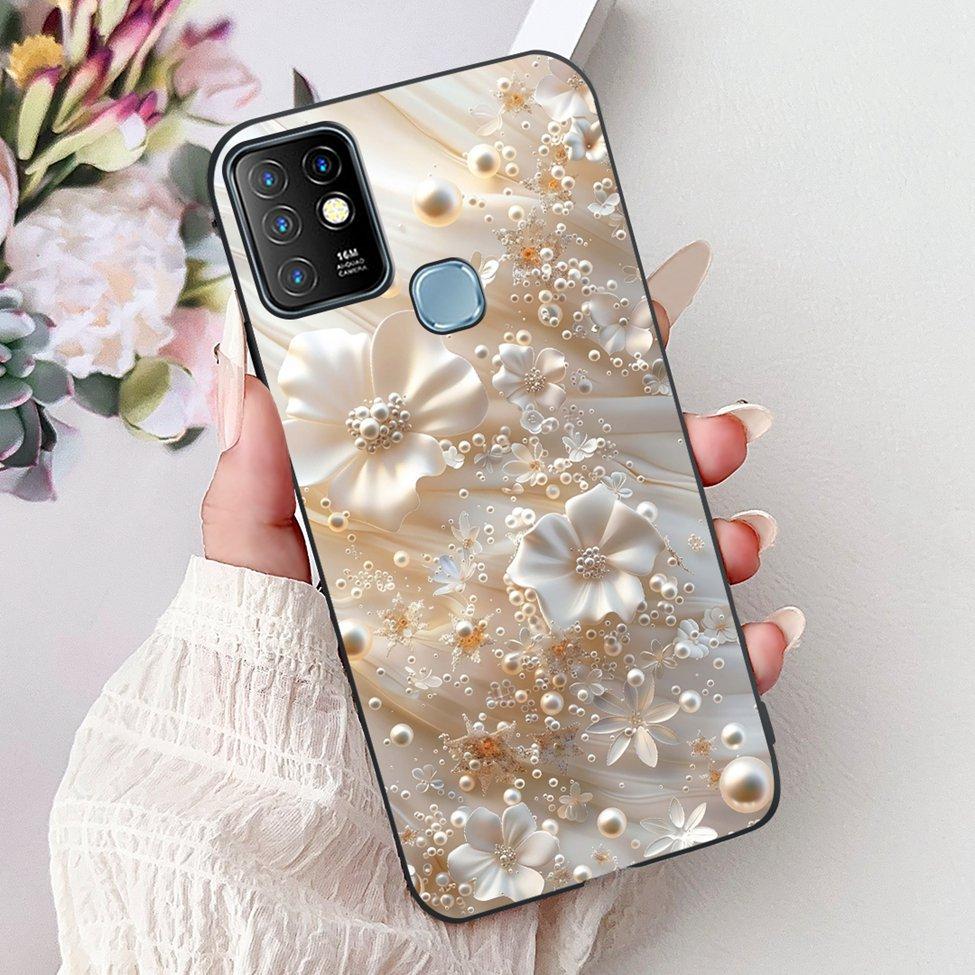 For Infinix Hot 10 Case Silicone Cute Cat Fashion Flowers Luxury Painted Back Cover For Inifnix Hot 10 Phone Case X682B X682C