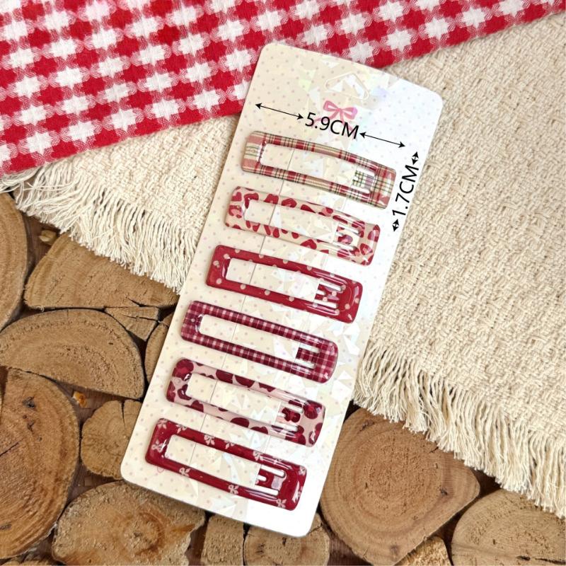 Lot de 6 Pinces BB Imprimé Fruits pour Cheveux Fillettes Frange Côté Pinces à Cheveux Enfants Pinces à Cheveux Carreaux Barrettes Accessoires de Cheveux