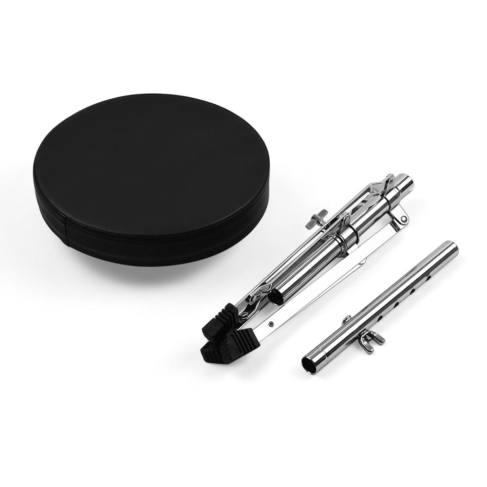 Universal Drum Throne Round Padded Drum Seat Stool Single-braced Stainless Steel Legs Anti-slip 5