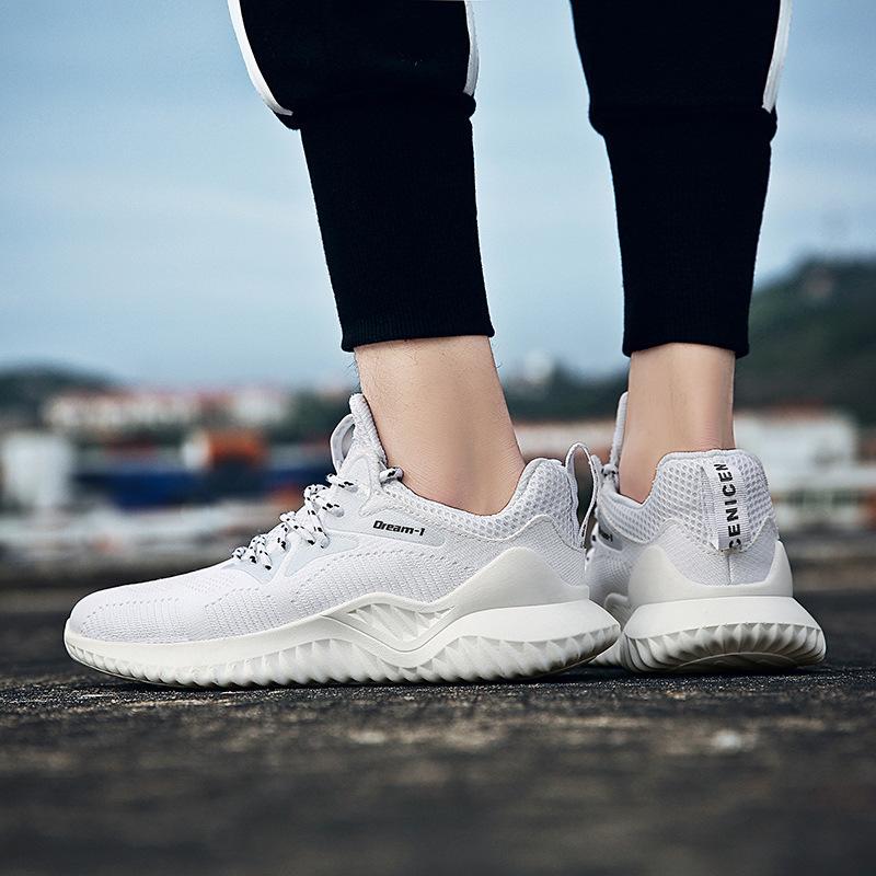 Mens sneakers large size fashion new sports shoes student breathable fly knitting running shoes casual