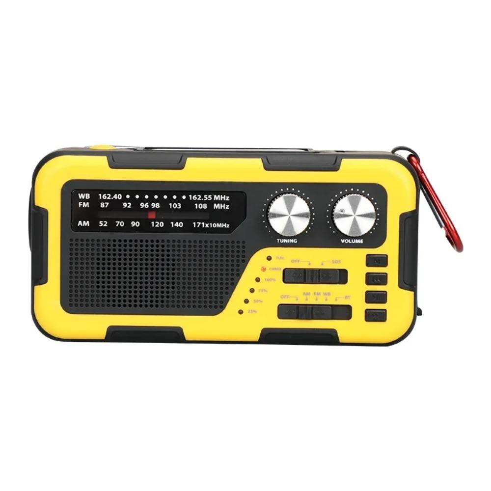 Emergency Weather Radio 2000mAh Rechargeable Battery Portable Hand Crank Solar Weather Alert Radio AM/FM/NOAA Channel