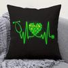 pc D Flat Pillow Not Included Green Heartbeat Clover Medical Art Cushion Cover Plush Nurse Doctor Gift Case