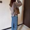 Bolsa Saco Vintage Feminina Outono/Inverno Bolsa de Ombro Bolsa Tote Versátil Bolsa para o Dia a Dia