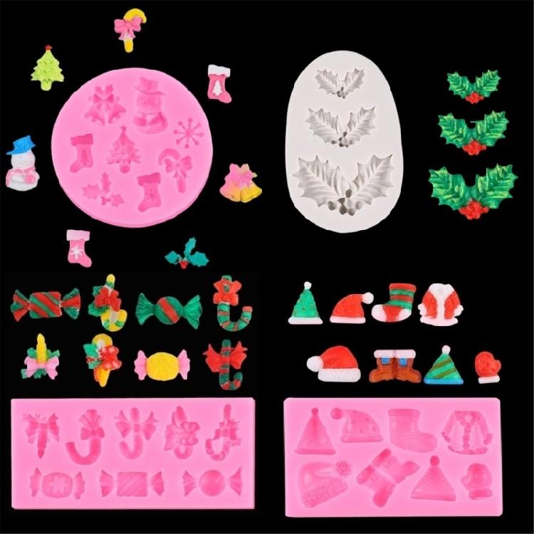 Candy Tree Hat Socks Silicone Mold Fondant Mold Christmas Baking DIY Supplies