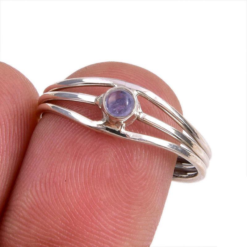 

Natural Tanzanite Gemstone 925 Solid Sterling Silver Jewelry Ring Size 8 B8h42