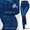Women Printed Tight-fitting Super Stretch Leggings High Waist Outer Wear Sexy Close-fitting Imitated Denim Jean Leggings(Suitable for Weight 40-85kg)