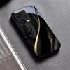 Silk Golden Line Black Glass Phone Case For Redmi Note 10 11 Pro+ 12 13 14 (Global) 14 Pro 5G (India) K60 Ultra 13C 14C Cover