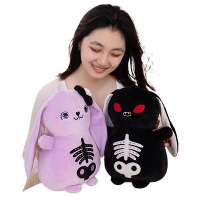 New Doll Cute Black Sweet Skeleton Rabbit Plush Toy for Children's Holiday Gift