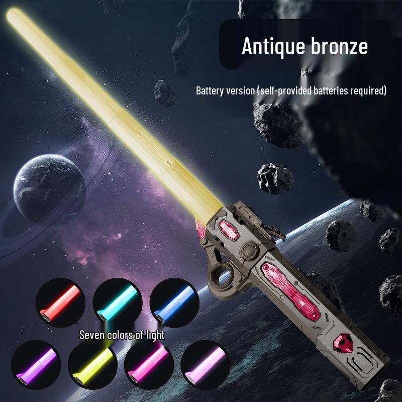 Two-in-One Telescopic Lightsaber Toy for Kids - Luminous Star Wars Laser Sword