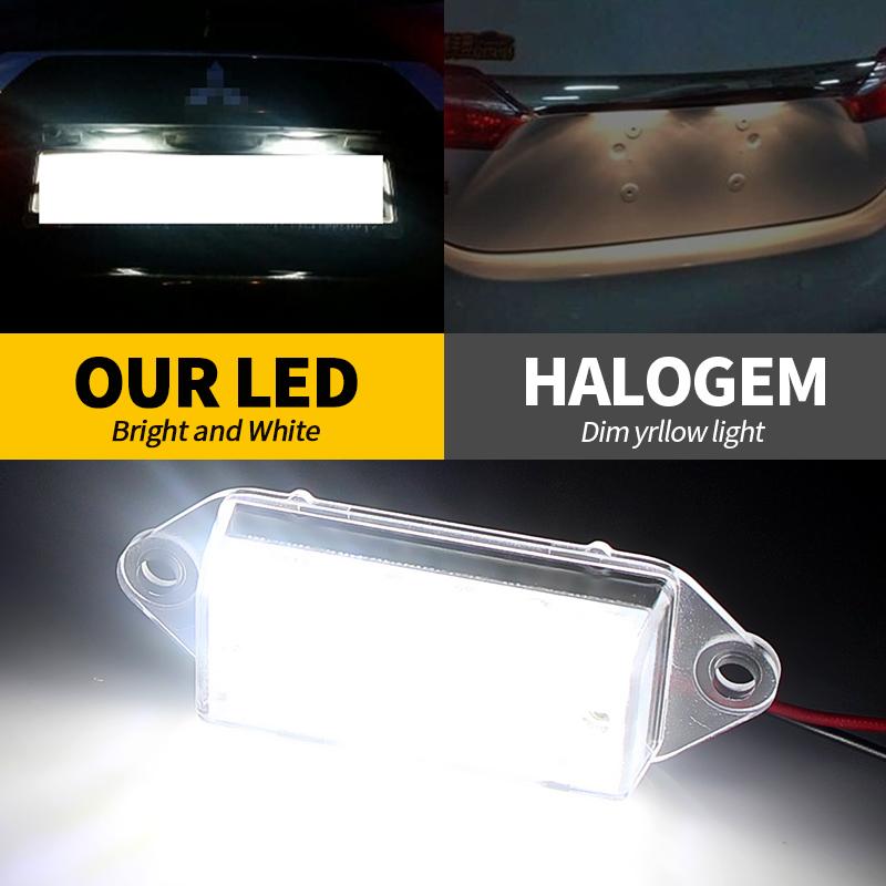 2PCS For Mitsubishi Lancer 2003-2017 EVO VIII 2004-2008 EVO X  2008-2018 White Replacement LED Rear License Plate Lights Lamp