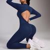 High-Intensity Zipper Long-Sleeve Yoga Bodysuit & Trousers Set
