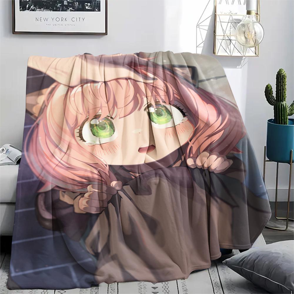 1Pc Cartoon Print Flannel Blanket, High Quality Comfortable for All Seasons, Home Decor, Warmth and Comfort, Perfect for Christmas Birthday Gift