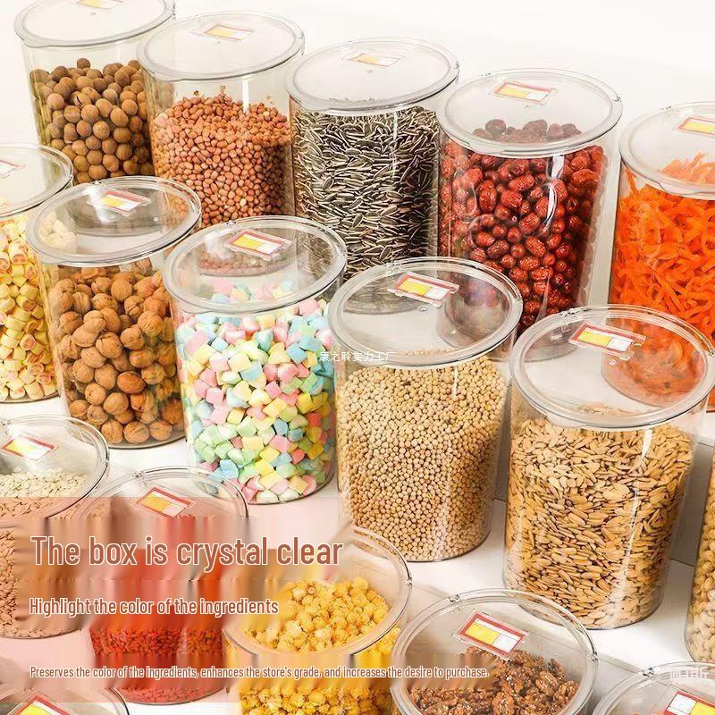 Food Grade Transparency Jar: Moisture-Proof, Sealed Lid for Snacks, Dried Fruits, and Sunflower Seeds Display
