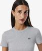 LACOSTE Women'S Slim Fit Rib Knit Short Sleeve T-Shirt Tf5538-56G Cca