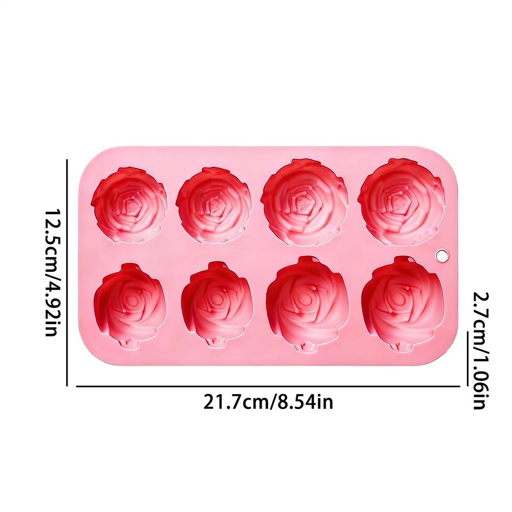 8 Holes Rose Flower Silicone Molds Handmade Soap Candle Silicone Mold DIY Cake Chocolate Baking Tools Ice Cubes Making Mould