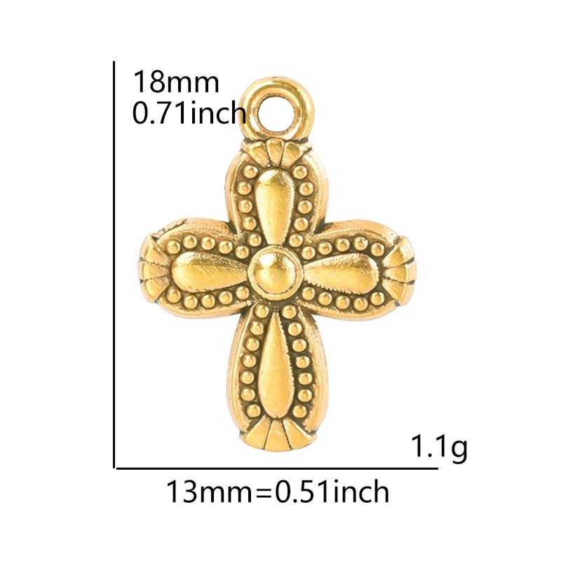 5Pcs Crosses Pendant Charms For Jewelry Making Supplies Christ Handmade Necklace Earrings Charm Gold Color Accessories Wholesale