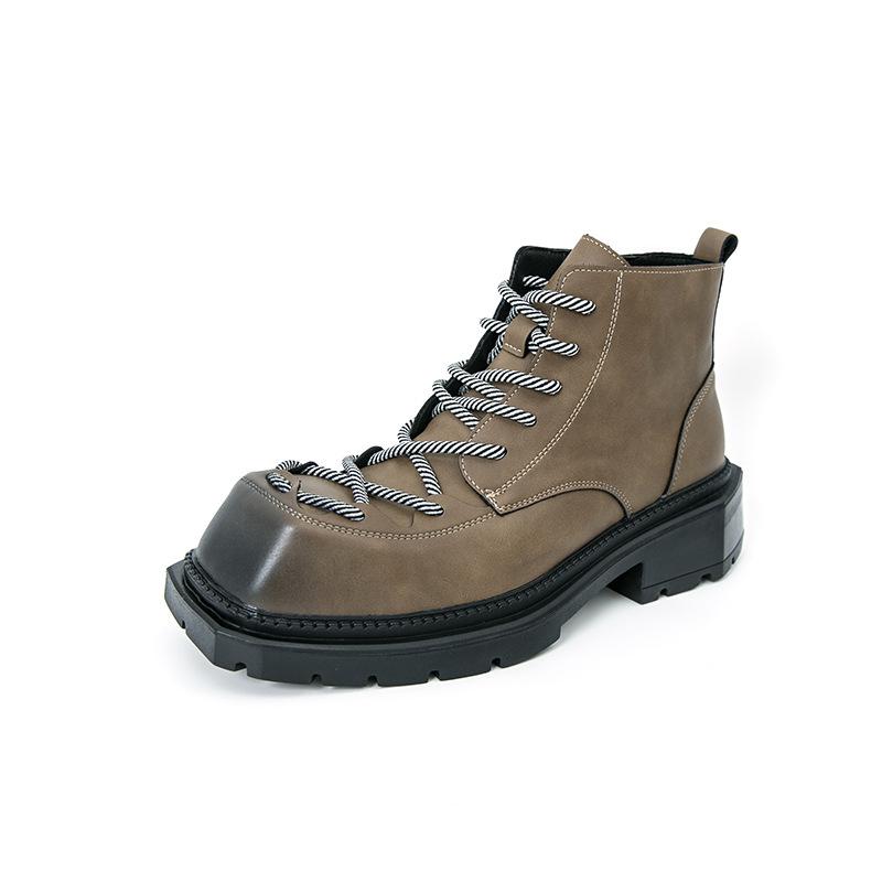 

British Martin Boots Outdoor Hiking Shoes Men s Locomotive Tooling Boots Foreign Trade Large Size High Top Leather Shoes Short Leather Boots Men s 44 хаки