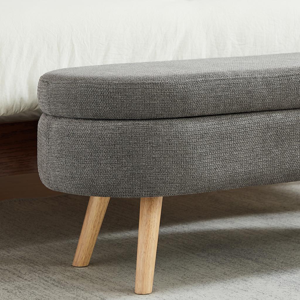 Panca con Spazio Contenitore, Lunga 110 cm, Moderna, con Rivestimento in Ciniglia, Ideale per Cambiarsi le Scarpe, Adatta per Camera da Letto, Corridoio o Soggiorno