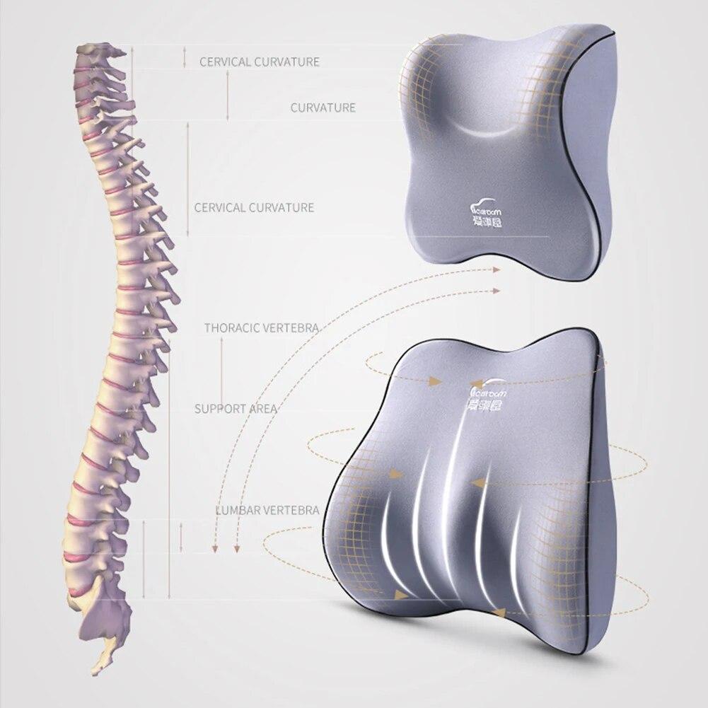 Car Seat Headrest Pillow Neck Lumbar Support Pillow For Car Travel Pillow Soft Seat Back Support Waist Pillow Car