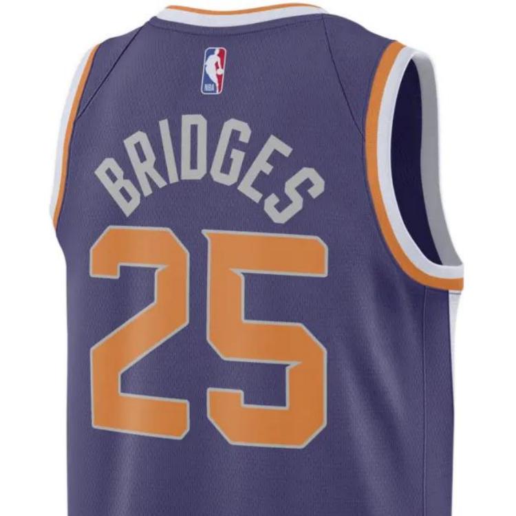 Nike NBA Team Printed Jersey Tank Top Fan Edition 22-23 Season Limited Edition Bridges No. 25 Unisex Tops Purple FB1811-569