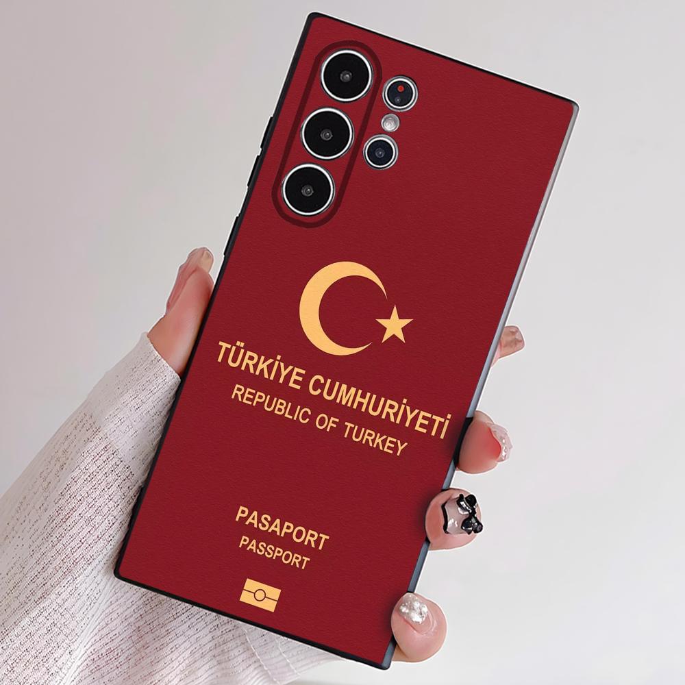 Türkei Flagge Reisepass Handyhülle Für Samsung S Serie S21 S22 S23 S24 S25 FE Plus Ultra TPU Weich Hautfreundliche Hülle