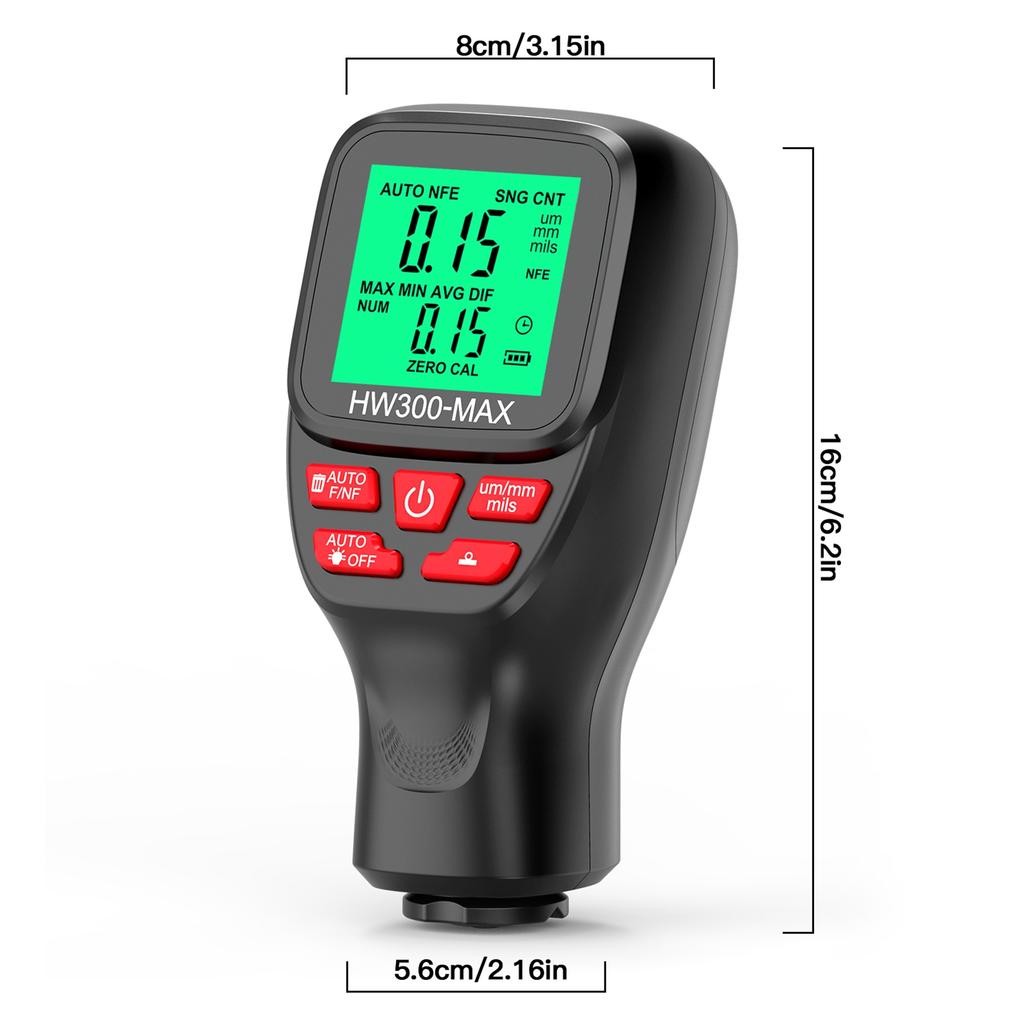Coating Thickness Gauge Car Paint Thickness Gauge Measuring Metal Plating and Coating Thickness with Unit Conversion