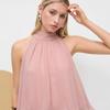 Elegant European & American Sleeveless Halter Off-Shoulder Top for Girls