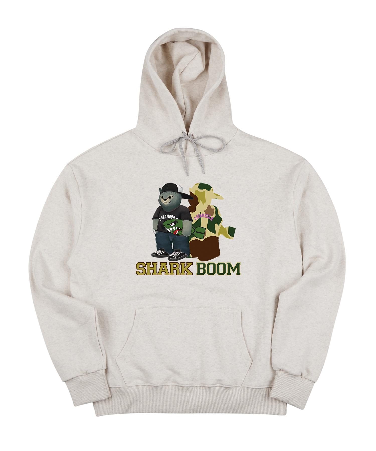 Cream Soda Lab Shark Boom Oatmeal Camo Hoodie M