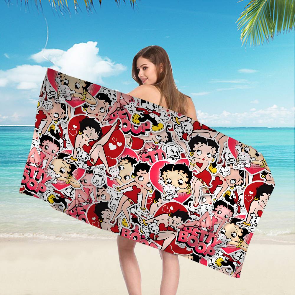 Anime B-Bettys B-Boops Big Microfiber Beach Towels Quick Dry Towel Sand Beach Towels Pool Towel for Travel Swim Pool Yoga