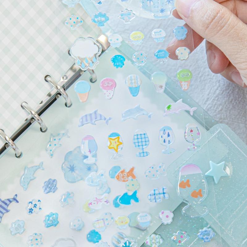 1/4Pcs 3D Stickers Olden Ocean Clover Star Cute Stickers DIY Craft Scrapboo Journal Phone Cases Hand Account Decorative Stickers